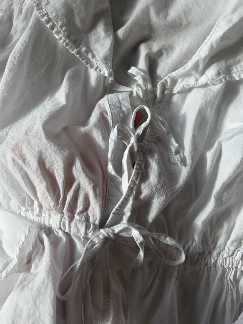 Sønderhaus White Ruffled Cotton Blouse Set - Picture 4 of 7